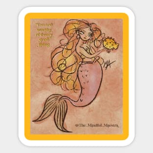 Mermaid with pufferfish Sticker